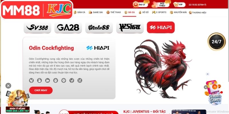 Đá gà MM88 là sảnh chơi nổi danh