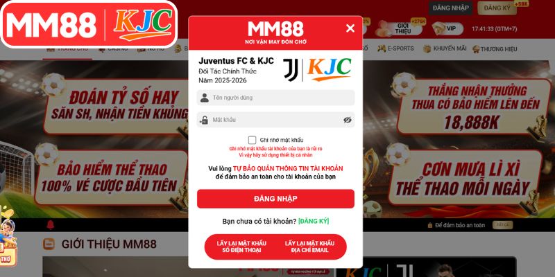 Điền chính xác thông tin đăng nhập MM88 vào biểu mẫu