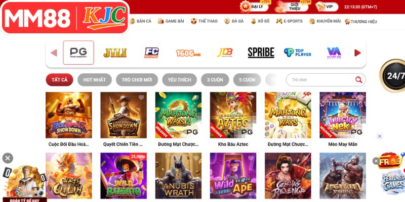 Nhiều nhà cung cấp game slot nổi danh